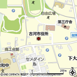 茨城県古河市周辺の地図