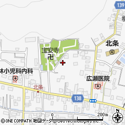 茨城県つくば市北条423周辺の地図