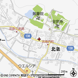 茨城県つくば市北条258周辺の地図