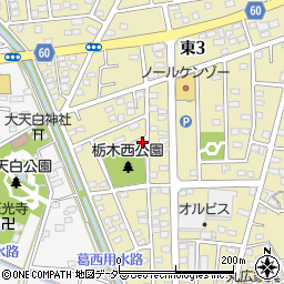 栃木西公園トイレ周辺の地図