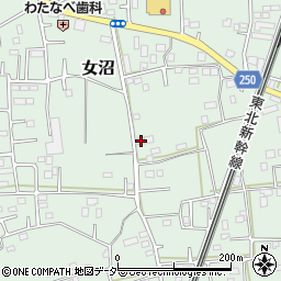 茨城県古河市女沼905-7周辺の地図