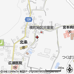 茨城県つくば市北条1037周辺の地図