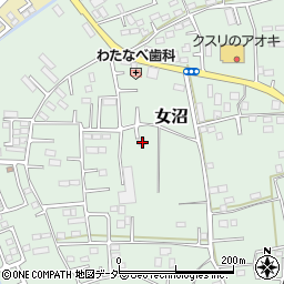 茨城県古河市女沼1017周辺の地図