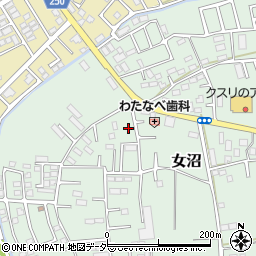 茨城県古河市女沼953周辺の地図