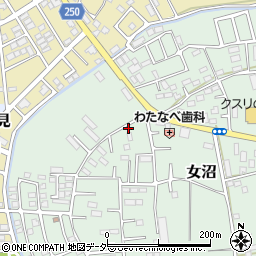 茨城県古河市女沼952周辺の地図