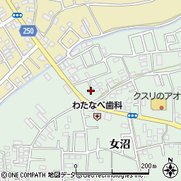 茨城県古河市女沼1635周辺の地図