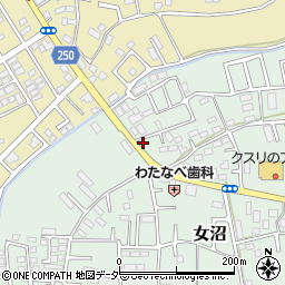 茨城県古河市女沼1634周辺の地図