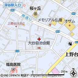 埼玉県深谷市上野台2838周辺の地図