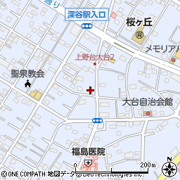 埼玉県深谷市上野台2947周辺の地図