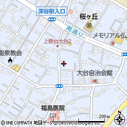 埼玉県深谷市上野台2829周辺の地図
