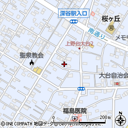 埼玉県深谷市上野台2949周辺の地図