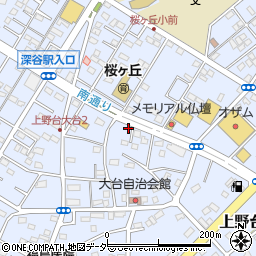 埼玉県深谷市上野台2833周辺の地図