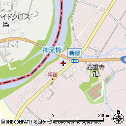 ファミリーマート神川新宿店周辺の地図
