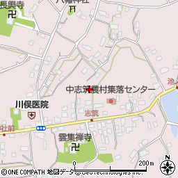 茨城県かすみがうら市中志筑周辺の地図