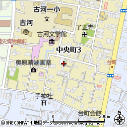 茨城県古河市中央町3丁目周辺の地図
