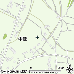 茨城県小美玉市中延周辺の地図