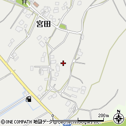 茨城県小美玉市宮田周辺の地図