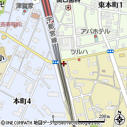 茨城県古河市古河377-7周辺の地図