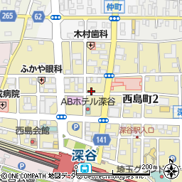 名鉄協商深谷駅前駐車場周辺の地図