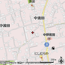 長野県松本市波田古城周辺の地図