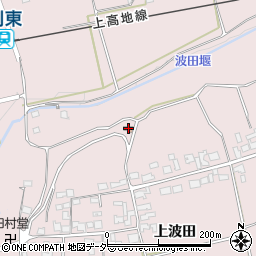 上波田集落センター周辺の地図