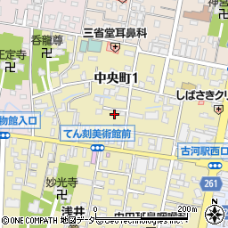 茨城県古河市中央町1丁目周辺の地図
