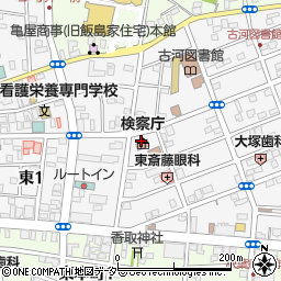 茨城県古河市東周辺の地図