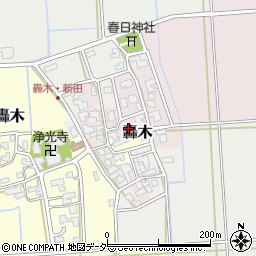 福井県あわら市新田周辺の地図