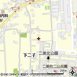 長野県松本市笹賀二美町周辺の地図