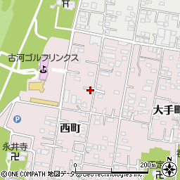 茨城県古河市西町周辺の地図