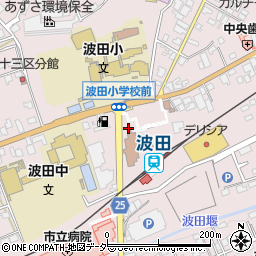 波田支所駐車場トイレ周辺の地図