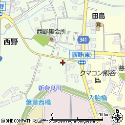 埼玉県熊谷市西野18周辺の地図