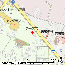 ワークマン石岡店周辺の地図