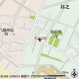 谷之自治会館周辺の地図