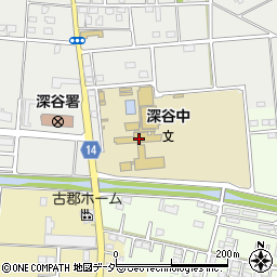 深谷市立深谷中学校周辺の地図