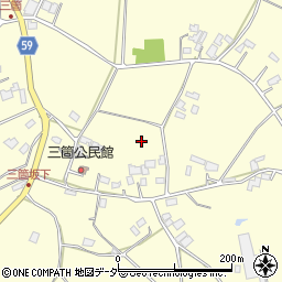 茨城県小美玉市三箇周辺の地図