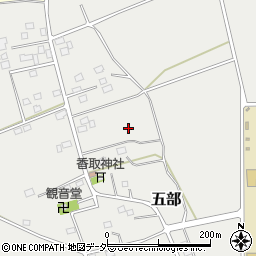 茨城県古河市五部周辺の地図