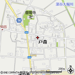 埼玉県深谷市戸森158周辺の地図