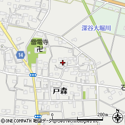 埼玉県深谷市戸森周辺の地図