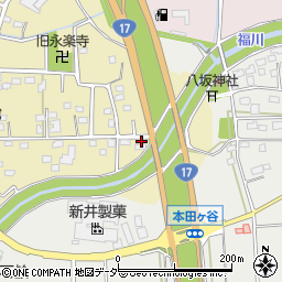 埼玉県深谷市上増田21周辺の地図