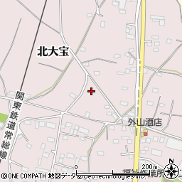 茨城県下妻市北大宝周辺の地図
