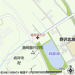 貞祥寺入口周辺の地図