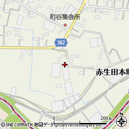 群馬県館林市赤生田本町1424-1周辺の地図