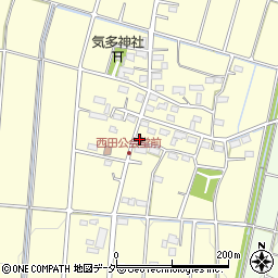 埼玉県深谷市西田288周辺の地図