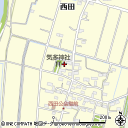 埼玉県深谷市西田427周辺の地図