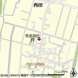埼玉県深谷市西田426周辺の地図