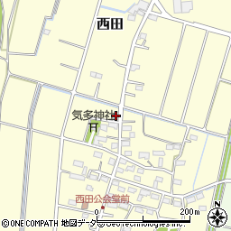 埼玉県深谷市西田430周辺の地図