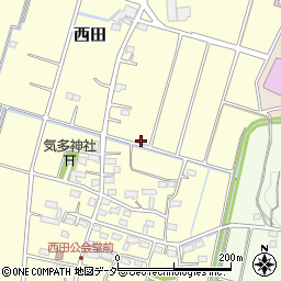 埼玉県深谷市西田周辺の地図