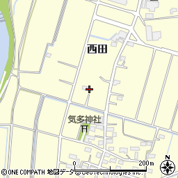埼玉県深谷市西田436周辺の地図