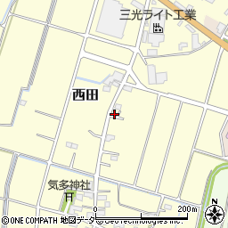 埼玉県深谷市西田28周辺の地図